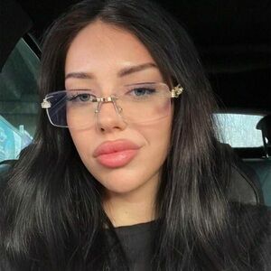 Gold and Clear Rimless Glasses